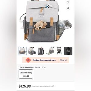 Eddie Bauer Two-Tone Gray Baby Bag Backpack